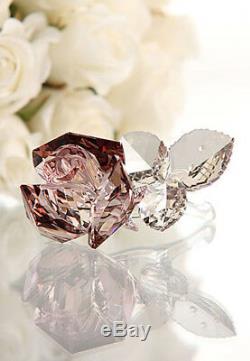 Swarovski Crystal Blossoming Rose Dark Pink 1113884 Mint Boxed Retired Rare