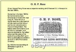 TBR R99L Rare, triangle O. H. P. ROSE PERUVIAN KING BITTERS