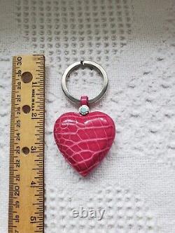 Tiffany & C0. Barbie Pink (Sea Rose) Heart Crocodile Key Ring Authentic RARE