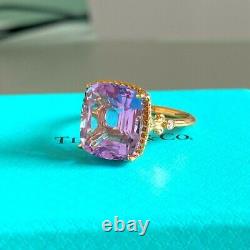 Tiffany & Co. 18k Rose Gold Amethyst Sparkler Ring with Diamonds 7.25 RARE