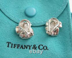 Tiffany & Co RARE Silver Rose Flower Earrings