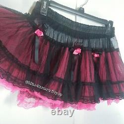 Tripp NYC Pink Black Tutu Skirt Sz S Rare Egirl Rose Goth