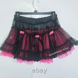 Tripp NYC Pink Black Tutu Skirt Sz S Rare Egirl Rose Goth