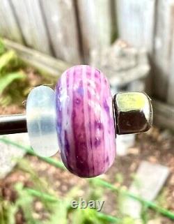 Trollbead trollstone pink stripes rare ooak unique