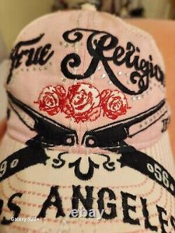 True Religion 3 Roses Los Angeles Vtg. Unisex Pink Rare Hat