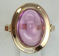 USSR Rare Vintage Original Soviet Solid Rose Gold Amethyst Ring 583 14K