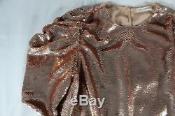Ulla Johnson New $495 Puff-sleeve Rae Sequin Blouse/top (rare Rose Gold!) 4