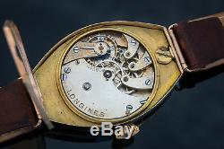 Ultra Rare Vintage Longines Exploding Numbers Huge Solid 14K Rose 1915 Wow