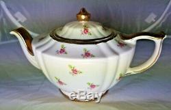 VERY RARE Vintage SADLER ENGLAND IVORY TEAPOT With PINK ROSES! Good Condition