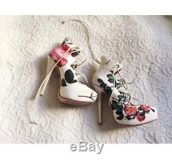 VIVIENNE WESTWOOD white SCARLETT Floral Rose Platform Lace Up RARE Heels 36 6