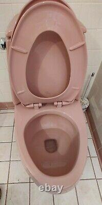 VTG Kohler K-4504 Wild Rose Pink Rialto Toilet One-Piece with Matching Bidet RARE