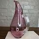Vtg Mcm Nine Iron Studio Rose Pink Glass Swung Pitcher Vase Art Deco Retro Rare