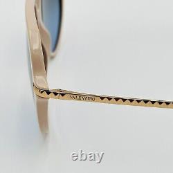 Valentino VA4099 5168/8F 57/16 Sunglasses Pink Rose Gold Navy Blue RARE