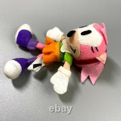 Very Rare 1996 Sonic the Fighters Amy Rose Keychain Plush doll Hedgehog SEGA