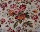 Very Rare Antique French Rose Floral Goat's Wool Yardage Fabric C. 1840