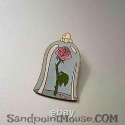 Very Rare Disney La Fou Beauty and the Beast Pink Rose Under Glass Pin (UN6483)