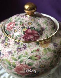 Very Rare! Elegant English Arthur Wood Pink Rose Chintz Teapot