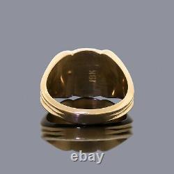 Very Rare Men's 18k Solid Gold Art Deco Rose Cut Red Garnet Ring 11.60 Gr SZ9.50