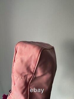 Very Rare! PRADA crossbody nylon pink rose bag Linea Rossa red Tab