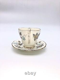 Very Rare Paragon Floating Rose Cup & Saucer, Pink Roses On Black Ground