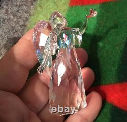 Very Rare Swarovski Crystal Christmas Ornament Vtg 2011 Angel with Rose Figurine