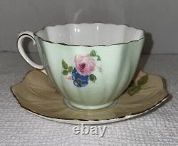 Very Rare Vintage Paragon Pink Cabbage Rose Double Warrant Teacup & Saucer