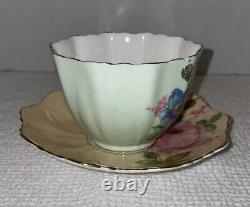 Very Rare Vintage Paragon Pink Cabbage Rose Double Warrant Teacup & Saucer