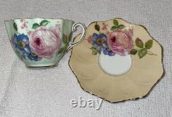 Very Rare Vintage Paragon Pink Cabbage Rose Double Warrant Teacup & Saucer