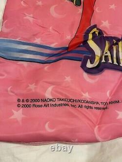 Vintage 2000 Rare Sailor Moon sleeping bag pink Blanket Rose art collectors