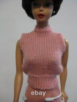 Vintage Barbie Knitting Pretty #957 Rare Pink Outfit Excellent Condition 1964