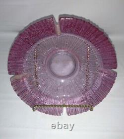 Vintage Blenko Handcraft Heavy Glass Ashtray, 9, Rare Rose/ Pink Color