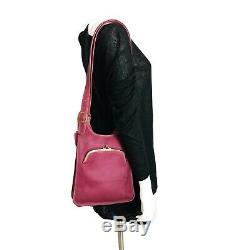 Vintage Coach Bag Drop Shoulder Kiss Lock Pouch Dark Pink Bonnie Cashin RARE