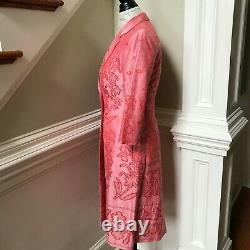Vintage Lela Rose Jacket Overcoat Women's 4 Pink Two Button Midi Lined Coat RARE