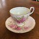Vintage Paragon Teacup & Saucer Large Tea Pink Rose Floating Gold Trim Rare