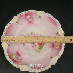 Vintage RS Prussia Pink Rose Bowl, Rare. Art Nouveau, Hand Painted, Pink