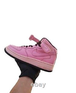 Vintage Rare Nike Air Force 1 Croc Style Pink Rose Leather Mid 2004 Sneakers 7.5