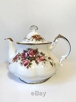 Vintage Rare Paragon English Bone China Teapot Coffee Pot Elizabeth Cabbage Rose