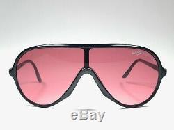 Vintage Rare! Ray Ban Wings Black Rose Pink Lenses USA Ski B&l Sunglasses 1980's