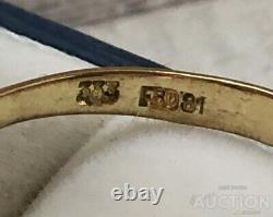 Vintage Ring Gold 333 14K Rose Quartz Women's Jewelry Europ Pink Rare Old 20th