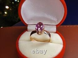 Vintage Ring Gold 583 14K Alexandrite Women's Jewelry Russian USSR Rare Old 20th