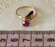 Vintage Ring Gold 583 14k Ruby Enamel Women's Jewelry Soviet Ussr Rare Old 20th