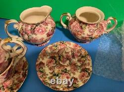 Vintage Rose Chintz Peppertree Tabletops set of 11 Very rare! 