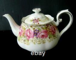 Vintage Royal Albert Serena Teapot with Lid Pink Roses 4 Cup England Rare Pot