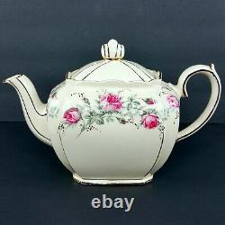Vintage Sadler England Cubed Rose Teapot #2851 Rare 1930-40 Booklet Gold Trim