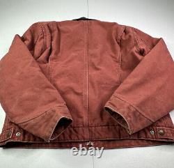 Vtg Carhartt Detroit Jacket Sherpa Salmon Rose Pink Color WJ097 VRS Large Rare