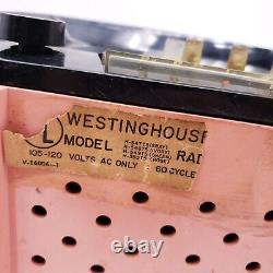 Vtg Westinghouse Mid Century Atomic Pink ROSE Tube Radio Receiver RARE HTF