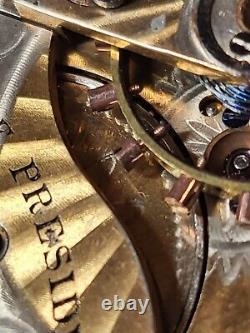 Waltham mass Pocket Watch, The President 1 14k Rose Gold, 17 jewels Size 18, Rare