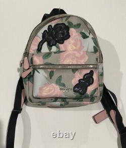 WoW RARE NEW Coach Rose Floral Flower Mini Charlie Backpack Bag Purse NWT F25869