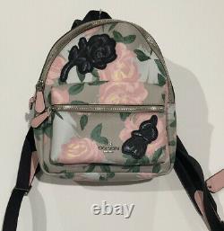 WoW RARE NEW Coach Rose Floral Flower Mini Charlie Backpack Bag Purse NWT F25869