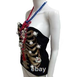Woman clothing tops summer haute couture heart original skeleton roses punk goth